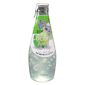 Juscool Coconut Juice With Pulp Bottles