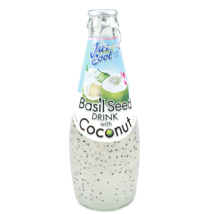 Jus Cool Basil Seed Coconut Drink Glass Bottles