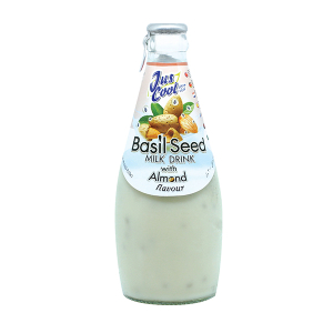 Jus Cool Basil Seed Almond Milk Drink Glass Bottles