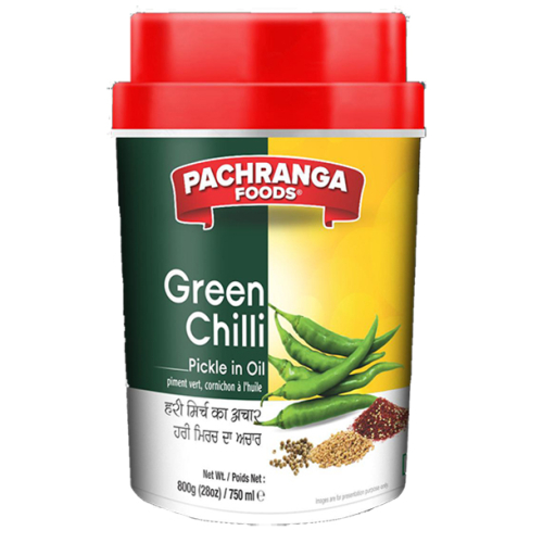 Pachranga Green Chilli Pickle In Jars
