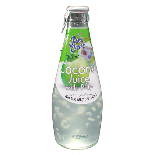 Juscool Coconut Juice With Pulp Bottles