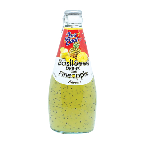 Jus Cool Basil Seed Pineapple Drink Glass Bottles