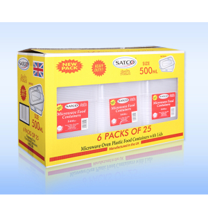 Satco Plastic Containers & Lids 25 Pack