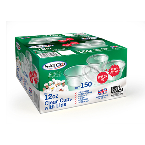 Satco Round Plastic Cups & Lids Satco Round Plastic Cups & Lids